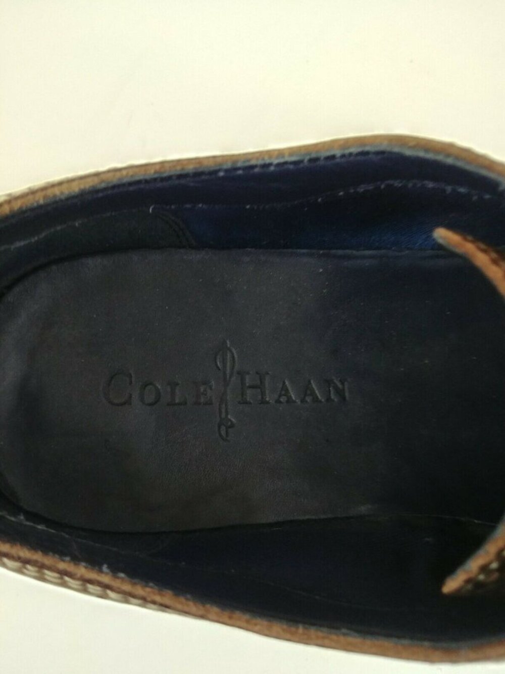 Cole Haan Mens Brown Leather Wingtip Casual Oxford Shoes C11824 US Size 8 1/2 M - Picture 3 of 8